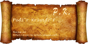Poór Kristóf névjegykártya
